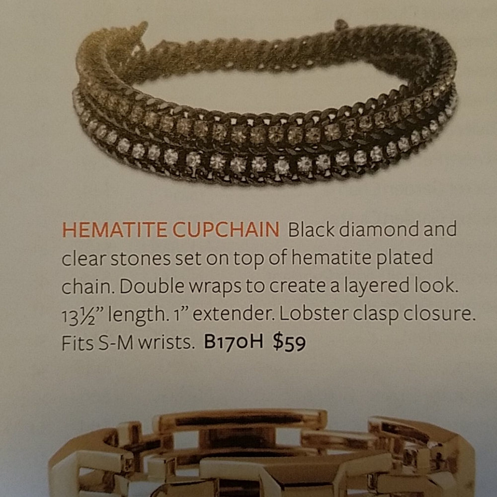 Stella & Dot Hematite Cupchain Bracelet